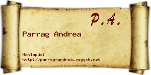 Parrag Andrea névjegykártya